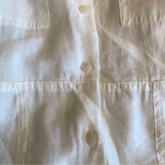 Zara White Wide Short Sleeve Button Down Dress. Size XS - Picture 12 of 17